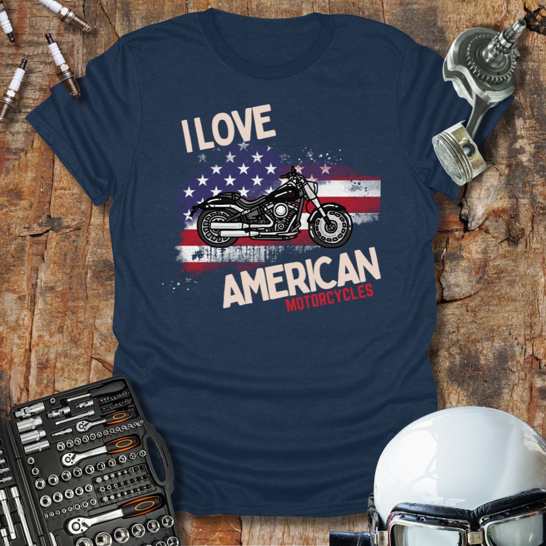 I Love American Bikes T-Shirt