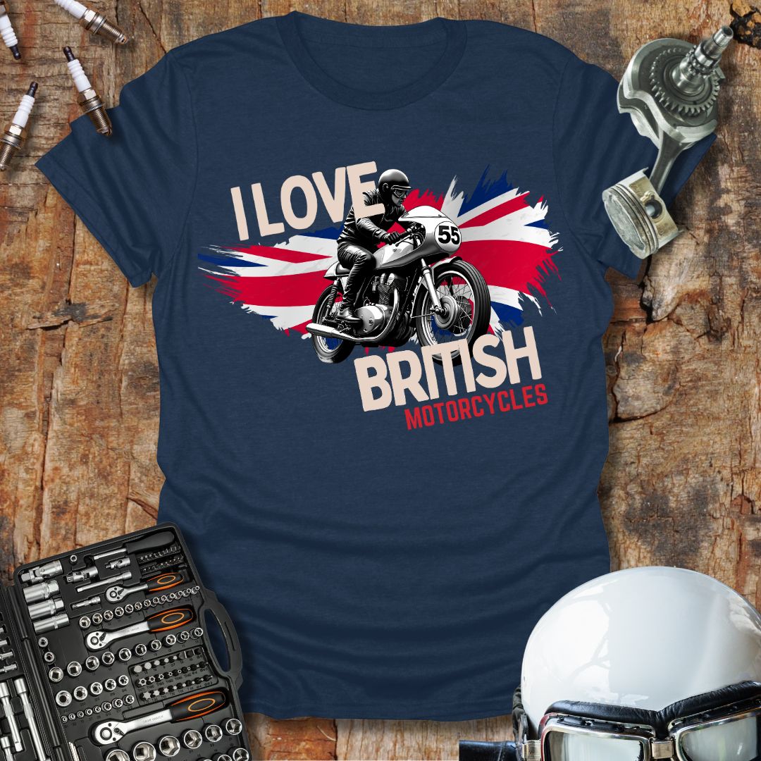 I Love British Bikes T-Shirt