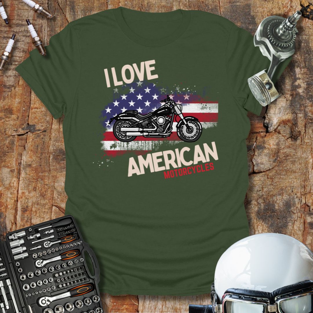I Love American Bikes T-Shirt