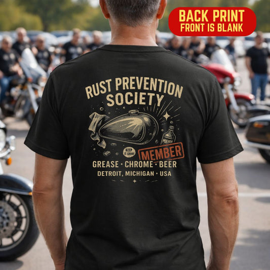 Rust Prevention Society Back Print T-Shirt