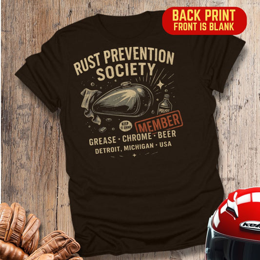 Rust Prevention Society Back Print T-Shirt