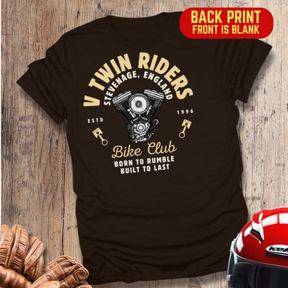 V Twin Riders Back Print T-Shirt