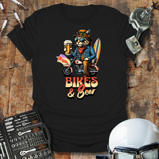 Bikes & Beer Cat T-Shirt