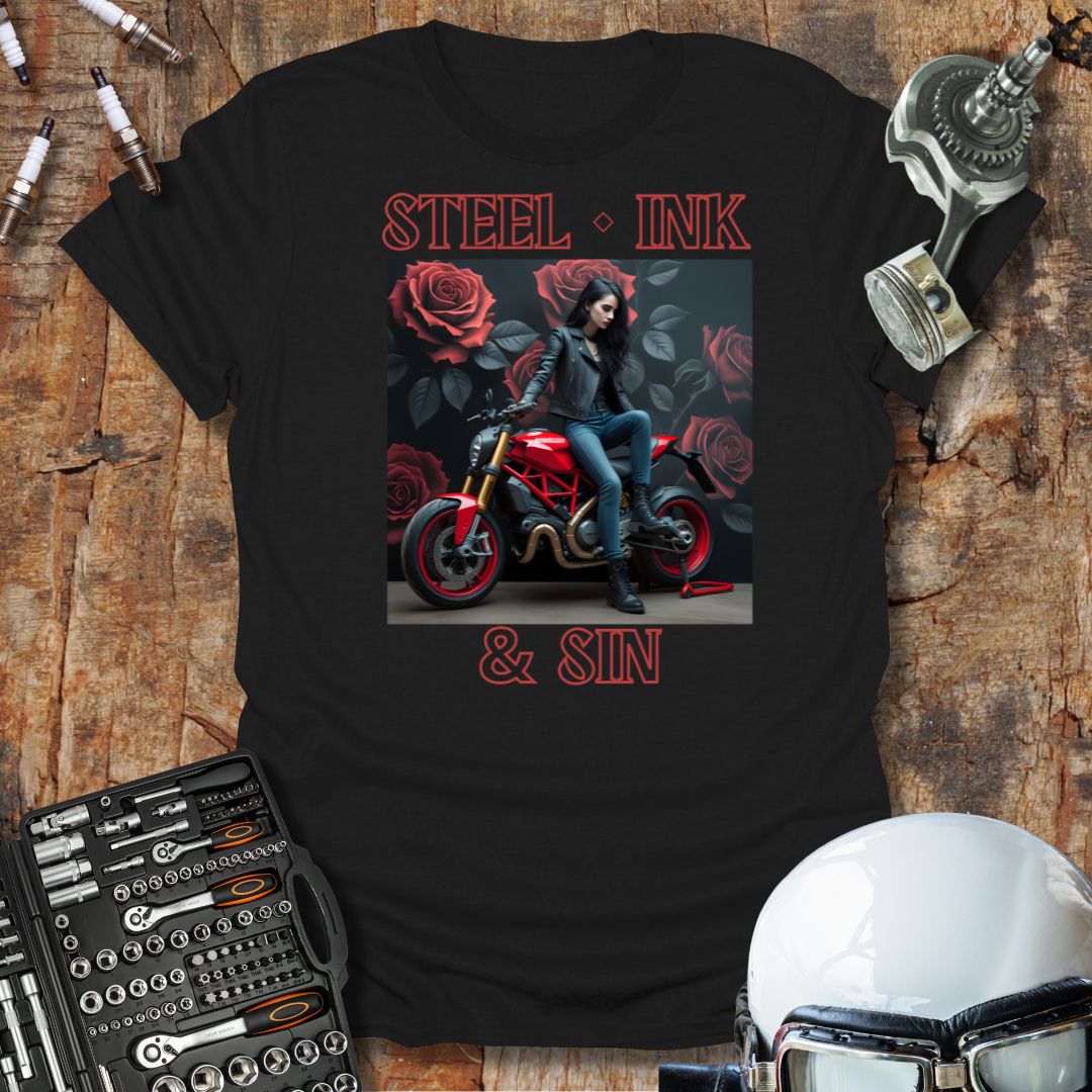 Steel Ink & Sin T-Shirt – Throttle Mad Design