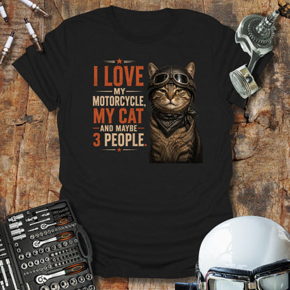 Love My Bike & Cat T-Shirt