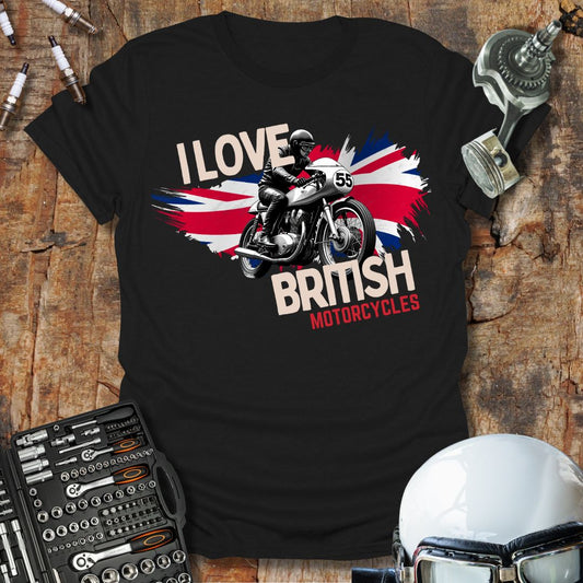 I Love British Bikes T-Shirt