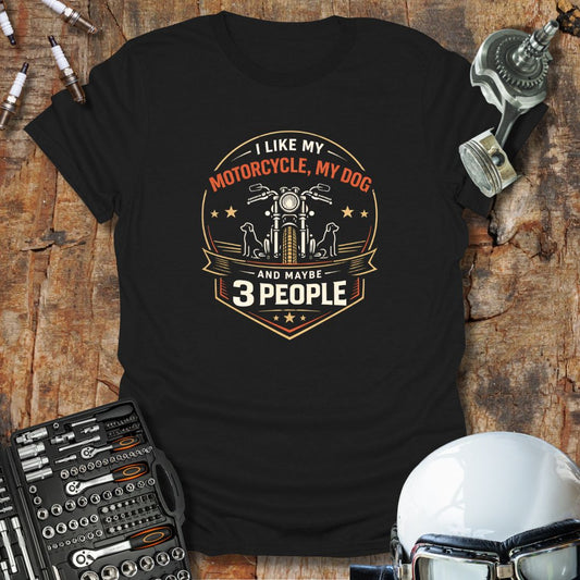Motorcycle & Dog Badge T-Shirt