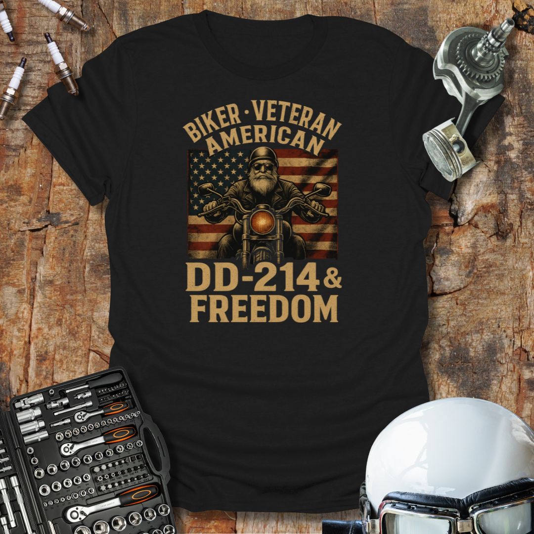 Biker, Veteran, American T-Shirt
