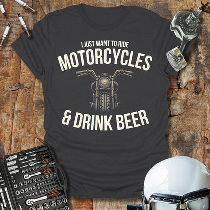 Motorcycles & Drink Beer T-Shirt