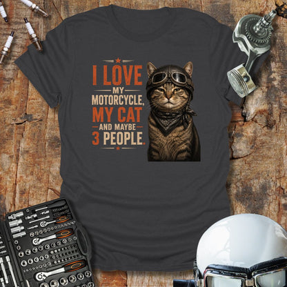 Love My Bike & Cat T-Shirt