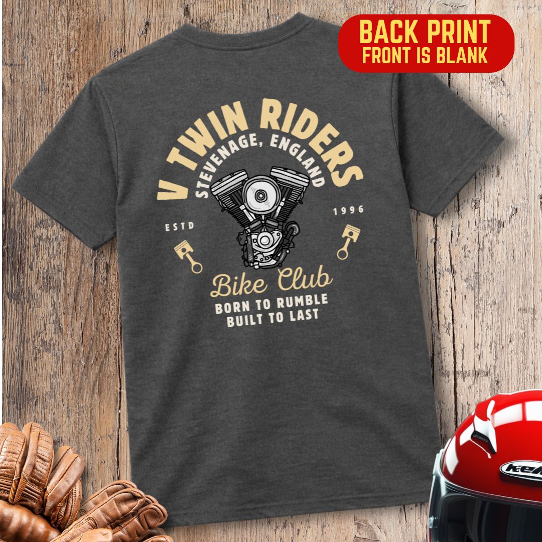 V Twin Riders Back Print T-Shirt