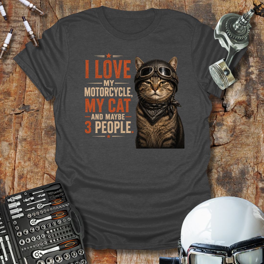 Love My Bike & Cat T-Shirt