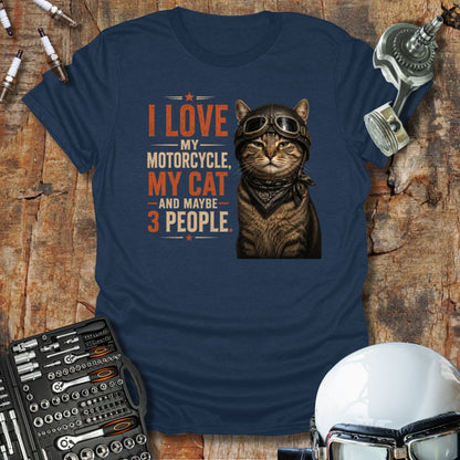 Love My Bike & Cat T-Shirt