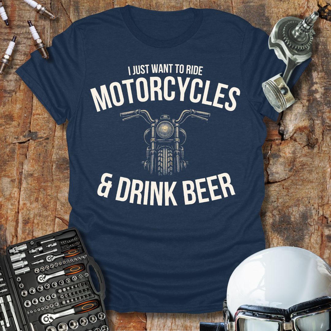 Motorcycles & Drink Beer T-Shirt