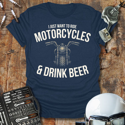 Motorcycles & Drink Beer T-Shirt