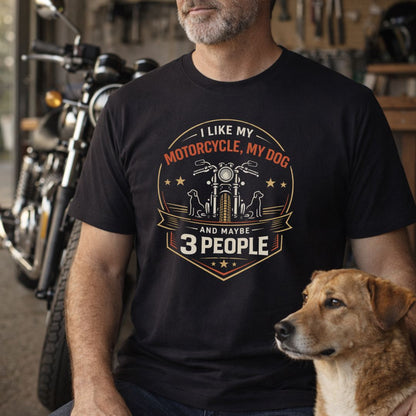 Motorcycle & Dog Badge T-Shirt