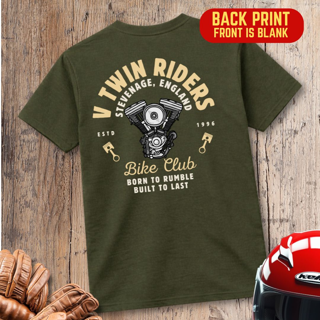 V Twin Riders Back Print T-Shirt