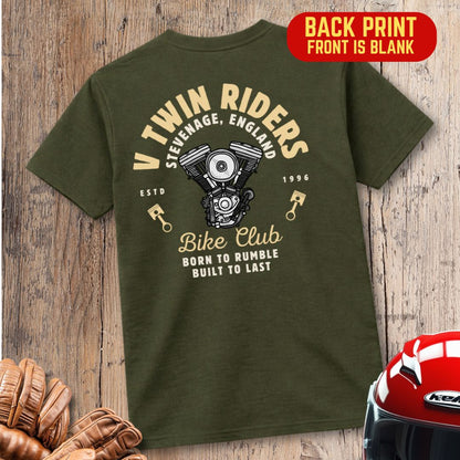V Twin Riders Back Print T-Shirt