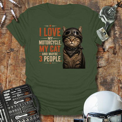 Love My Bike & Cat T-Shirt