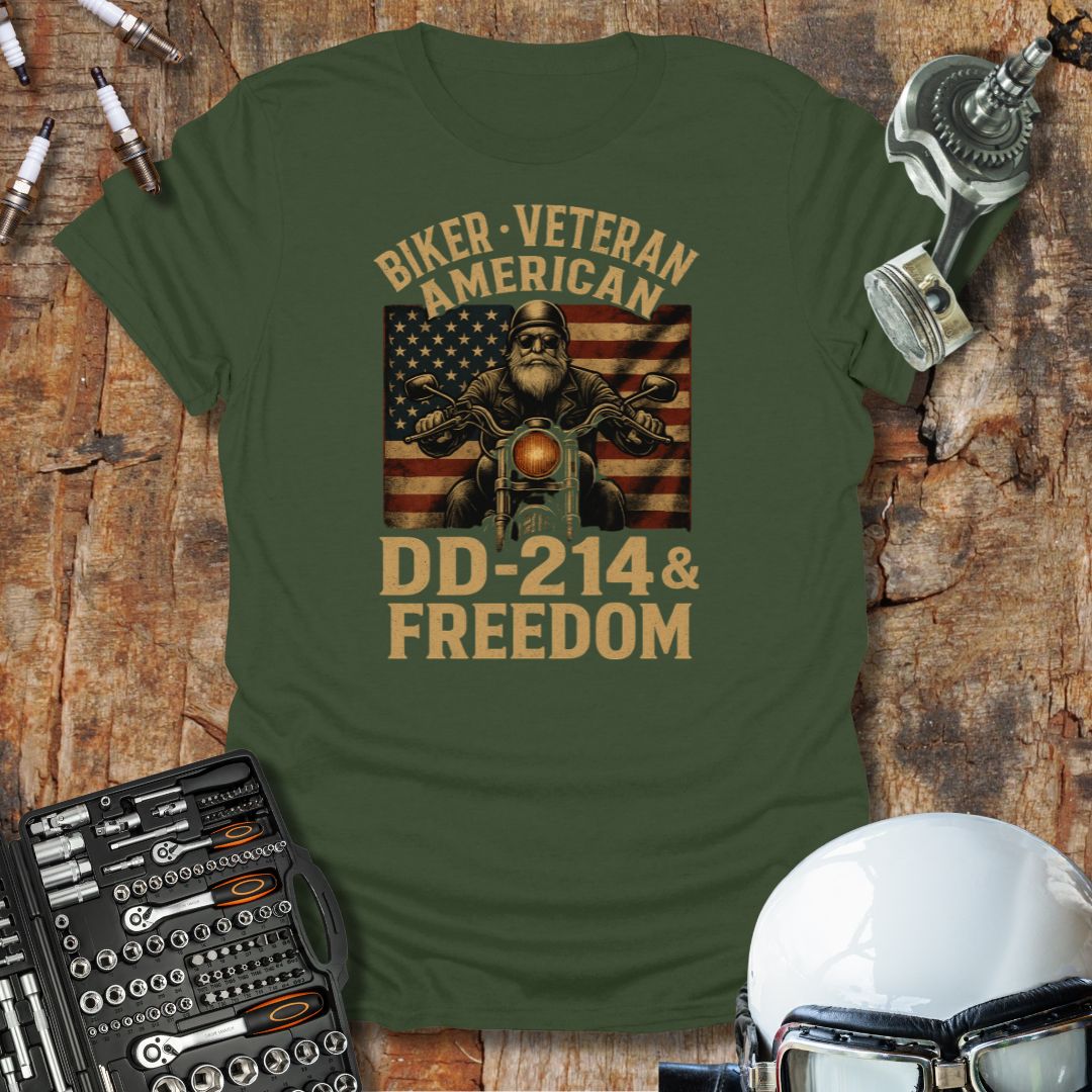 Biker, Veteran, American T-Shirt