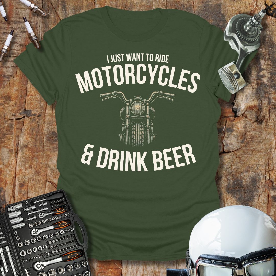Motorcycles & Drink Beer T-Shirt
