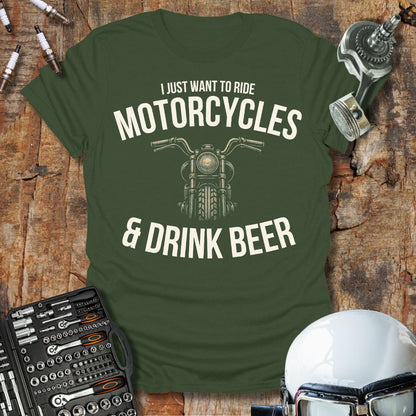 Motorcycles & Drink Beer T-Shirt