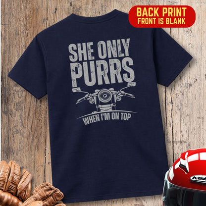 She Only Purrs (Back Print) T-Shirt