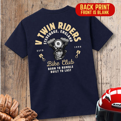 V Twin Riders Back Print T-Shirt