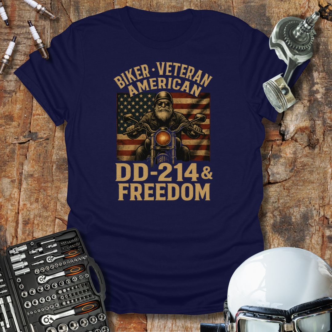 Biker, Veteran, American T-Shirt
