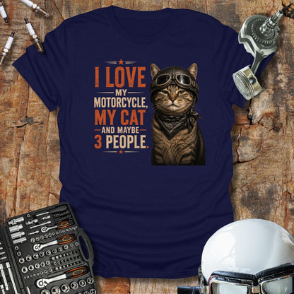 Love My Bike & Cat T-Shirt