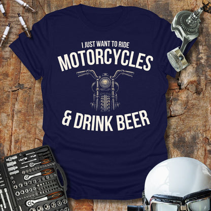 Motorcycles & Drink Beer T-Shirt